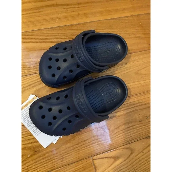 Crocs Baya Clog Toddler Size 9 Slip On Comfort Shoes Navy Blue - Picture 2 of 5
